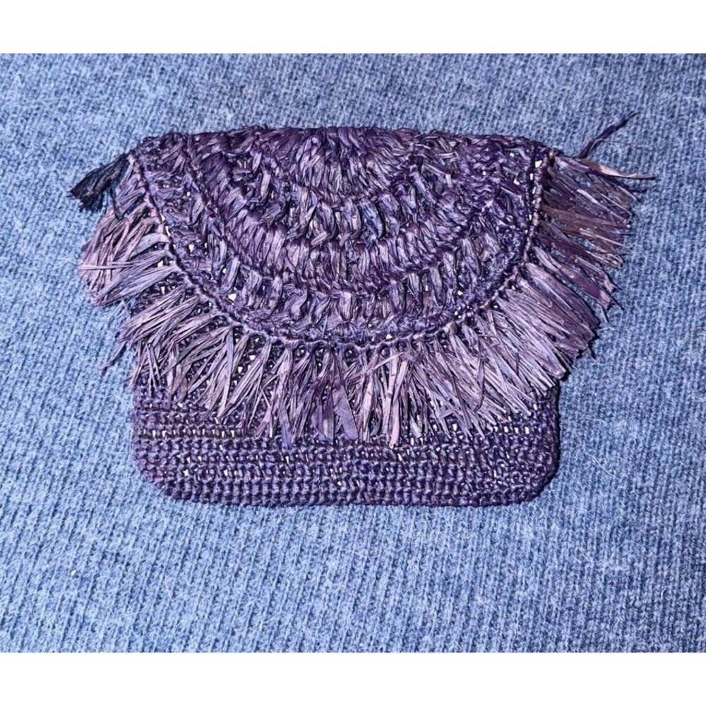 New Mar Y Sol Navy Mia Mini Fringe Clutch Purse Lovely! Retails $52